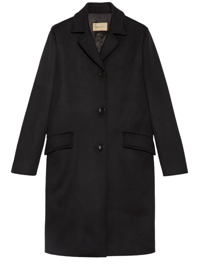 Gucci Wool Coat In Black