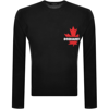 Dsquared2 Black Crewneck Jumper With Logo In Blue