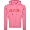 Dsquared2 Crewneck Cotton Jersey Hooded Sweater In Pink