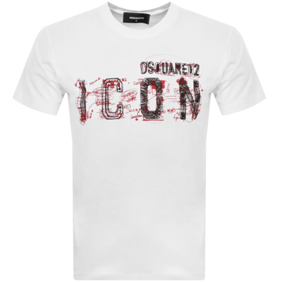 Dsquared2 Icon Scribble Cool T Shirt White