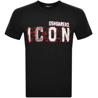 Dsquared2 Icon Scribble Cool T Shirt Black