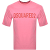 Dsquared2 Logo-print Cotton T-shirt In Pink