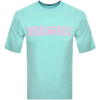 Dsquared2 Man T-shirt Turquoise Size L Cotton In Blue