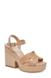 Dolce Vita Women's Cale Ankle Strap Espadrille Platform Sandals In Light Natural Raffia