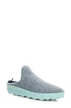 Asportuguesas Fly London Come Sneaker Mule In Grey Blue Tweed/ Felt