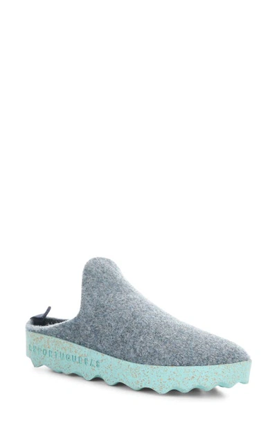 Asportuguesas Fly London Come Sneaker Mule In Grey Blue Tweed/ Felt