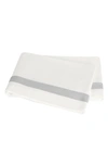 Matouk Ambrose 600 Thread Count Egyptian Cotton Sateen Flat Sheet In Bone/silver