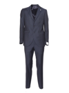 Luigi Bianchi Tailored Black Suit With Notch Lapel In Blue