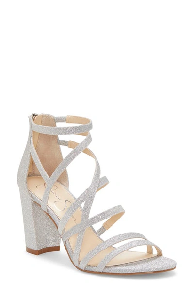 Jessica Simpson Stassey Cage Sandal In Sparkly Silver