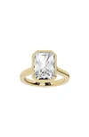 JENNIFER FISHER 18K GOLD RADIANT LAB CREATED DIAMOND SOLITAIRE RING