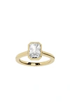 JENNIFER FISHER 18K GOLD RADIANT LAB CREATED DIAMOND SOLITAIRE RING