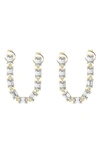 Jennifer Fisher Lab Created Diamond Double Post Dangler Drop Earrings In 18k Yellow Gold