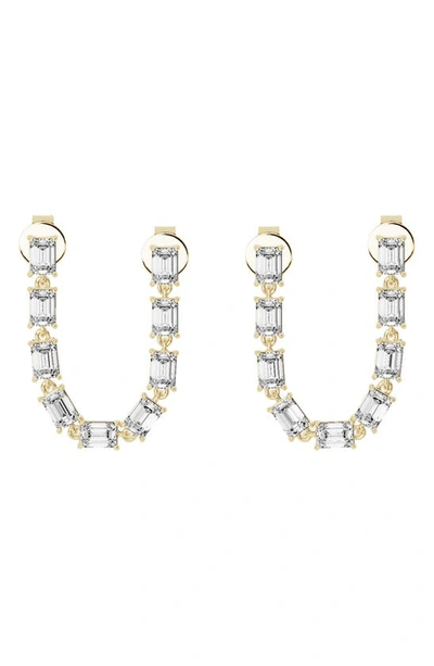 Jennifer Fisher Lab Created Diamond Double Post Dangler Drop Earrings In 18k Yellow Gold