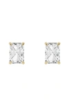 JENNIFER FISHER JENNIFER FISHER 18K GOLD RADIANT LAB CREATED DIAMOND STUD EARRINGS