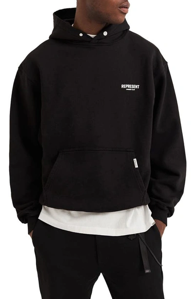 Represent Cotton Sweatshirt With Logo Print In Black
