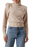 Astr Pointelle Sweater In Taupe