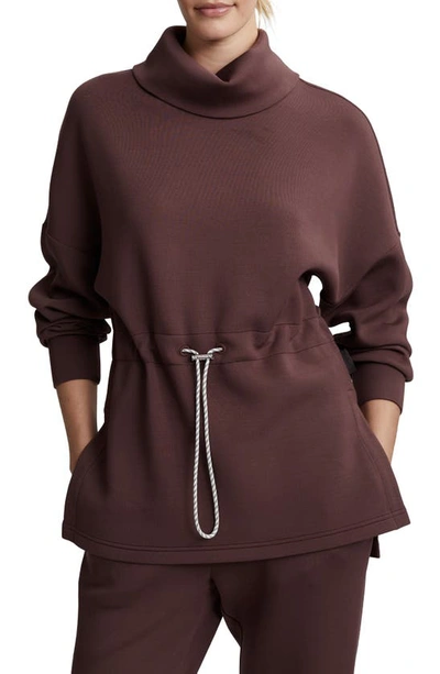 Varley Freya Funnel Neck Sweatshirt In Deep Mahogany