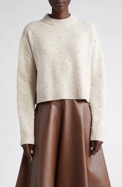 Altuzarra Melville Dotted Cashmere Sweater In Natural Melange