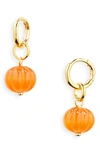 MONICA VINADER LANTERN RED ONYX STONE DROP EARRINGS