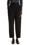 THE ROW THE ROW CORBY PLEATED HIGH WAIST WOOL ANKLE TROUSERS