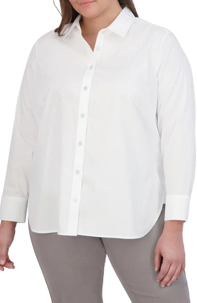 Foxcroft Meghan Cotton Button-up Shirt In White