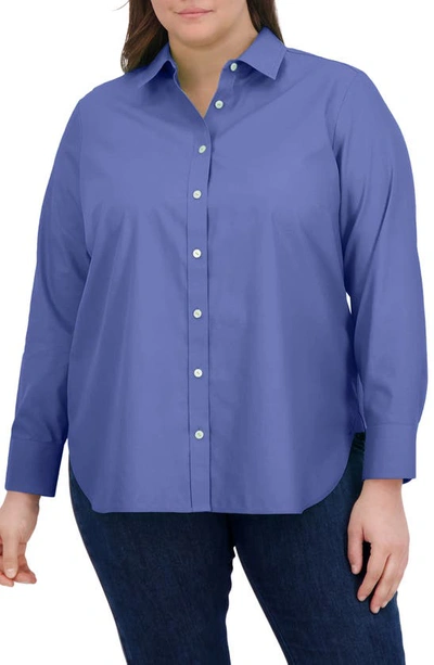 Foxcroft Meghan Cotton Button-up Shirt In Dark Chambray