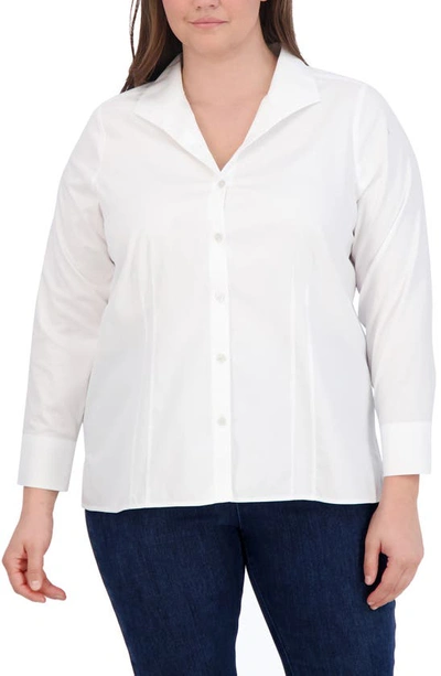 Foxcroft Katie Cotton Shirt In White