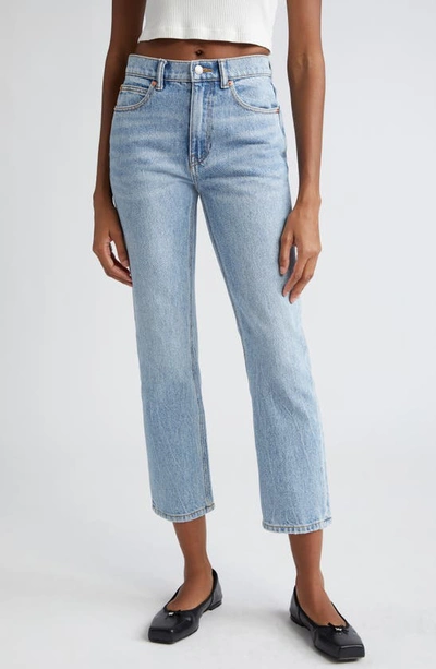 Alexander Wang Og High Waist Ankle Stovepipe Jeans In Vintage Faded Indigo