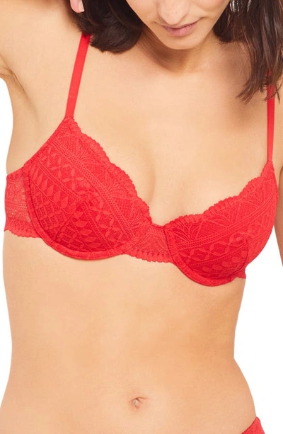 Etam Idole No. 4 Underwire Demi Bra In Red