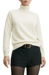 Mango Turtleneck Cashmere Sweater In Ecru