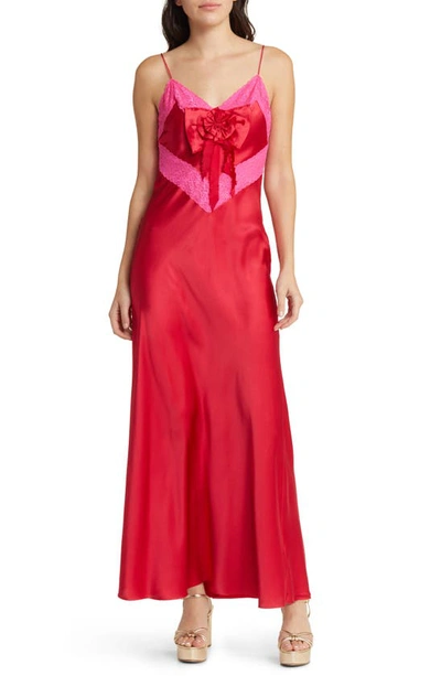 Loveshackfancy Serita Silk Maxi Dress In Red