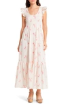 LOVESHACKFANCY CHESSIE FLORAL SMOCKED COTTON MAXI DRESS
