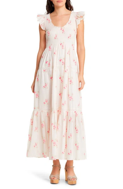 Loveshackfancy Chessie Floral Smocked Cotton Maxi Dress In Pink