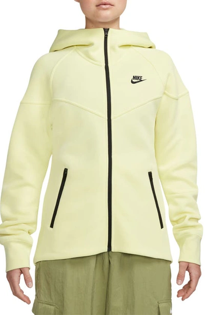 Nike Sportswear Tech Fleece Windrunner Zip Hoodie In Luminous Green/ Black
