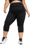 Nike Women's Go Firm-support High-waisted Cropped Leggings With Pockets (plus Size) In Black