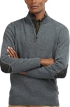 Barbour Holden Wool Half-zip Pullover In Mid Grey Marl