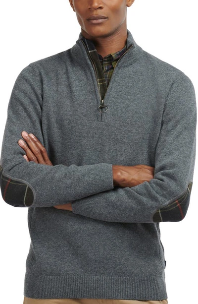 Barbour Holden Wool Half-zip Pullover In Mid Grey Marl