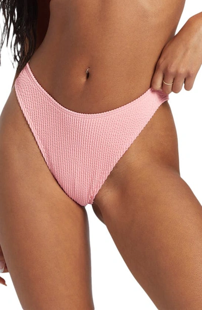 Billabong Summer High Skimpy Hike Bikini Bottoms In Flamingo