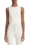 Vince Sleeveless Silk Top In Off White