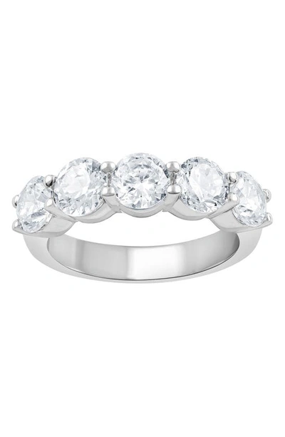 Badgley Mischka 14k White Gold Round Lab Created Diamond 5-stone Ring