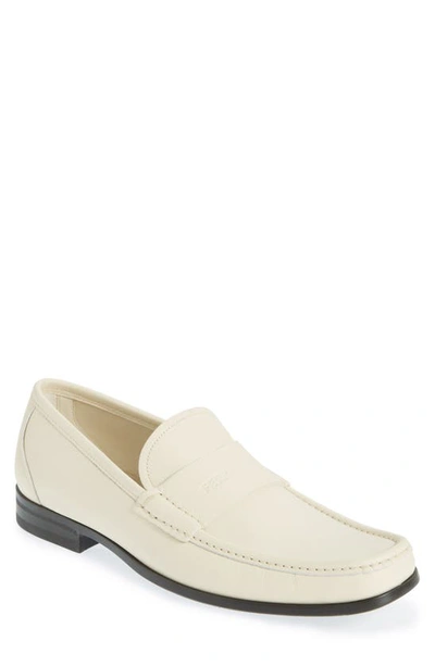 Ferragamo Dupont Loafer In White