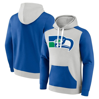 Fanatics Branded Gray/royal Seattle Seahawks Gridiron Classics Lost Step Pullover Hoodie