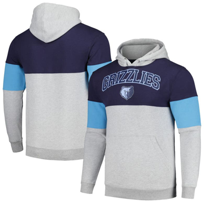 Fanatics Branded Navy Memphis Grizzlies Contrast Pieced Pullover Hoodie