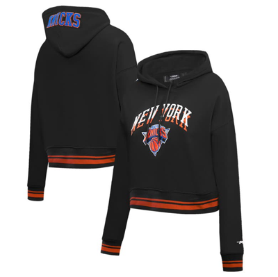 Pro Standard Women's  Black New York Knicks 2023/24 City Edition Cropped Pullover Hoodie