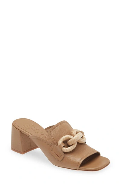 Pedro Garcia Umita Slide Sandal In Beige Petitgrain