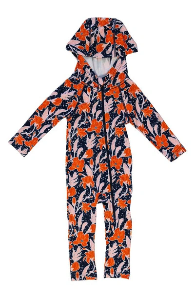 Lake Label Babies'  Kids' Floral Long Sleeve Full Body Hooded Swimsuit In Vintage Flower
