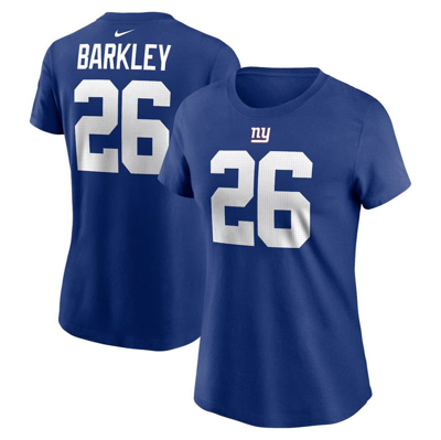 Nike Women's  Saquon Barkley Royal New York Giants Player Name And Number T-shirt