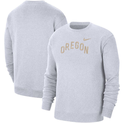 Nike Oregon  Men's College Crew-neck Sweatshirt In White