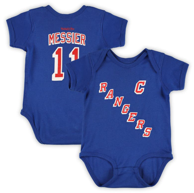 Mitchell & Ness Babies' Infant  Mark Messier Blue New York Rangers Name & Number Bodysuit