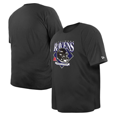 New Era Men's  Black Baltimore Ravens Big And Tall Helmet T-shirt